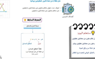 حل نظام معادلتين خطيتين بيانيا رياضيات ثالث متوسط ماجد الحربي