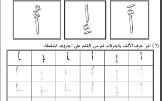 أوراق عمل الحروف صف اول فصل ثاني