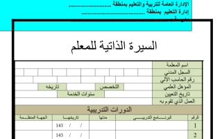 سجل إنجاز المعلم مرحله متوسطة لعام 1445