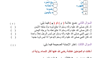 ورقة عمل الحديث  درس الاقتداء بالهدي النبوي في اللباس  الصف الرابع