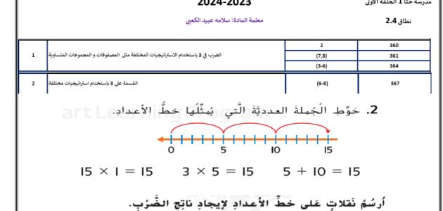 هيكل مادة الرياضيات الصف الثالث الفصل الثاني 2023_2024