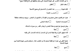 اختبار التربیة الفنیة محلول صف أول متوسط الفصل الثاني