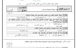 اختبارات المهارات الرقمية اول متوسط الوحدة 1 أ عبدالله