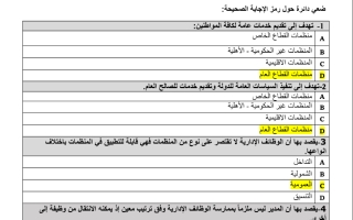 اوراق علاجية للوحدة الاولى الصف الحادي عشر أدبي وانسانيات-الفصل الاول